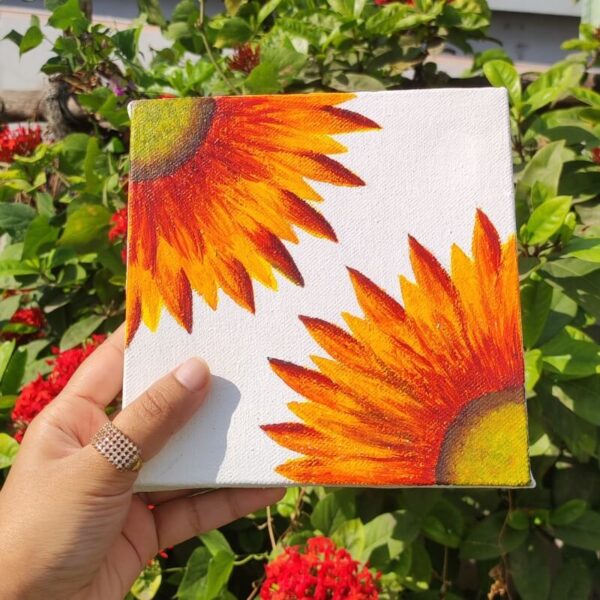 Hand-Painted Acrylic Art: Sunflower
